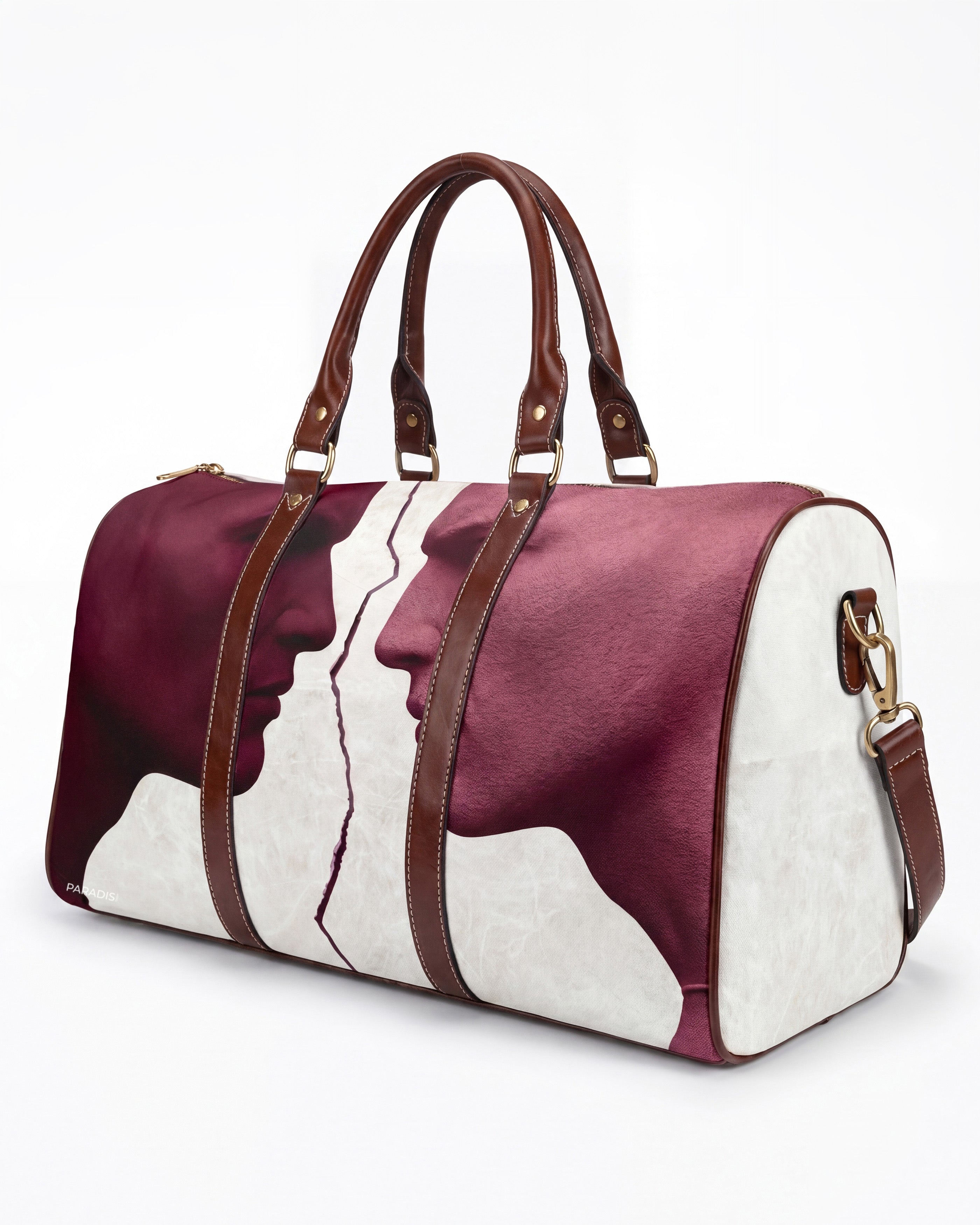 美波　373 ENAMEL LIVE BAG (BURGUNDY) Gemini Burgundy Duffle Bag | PARADIS SVP | Travel Bag