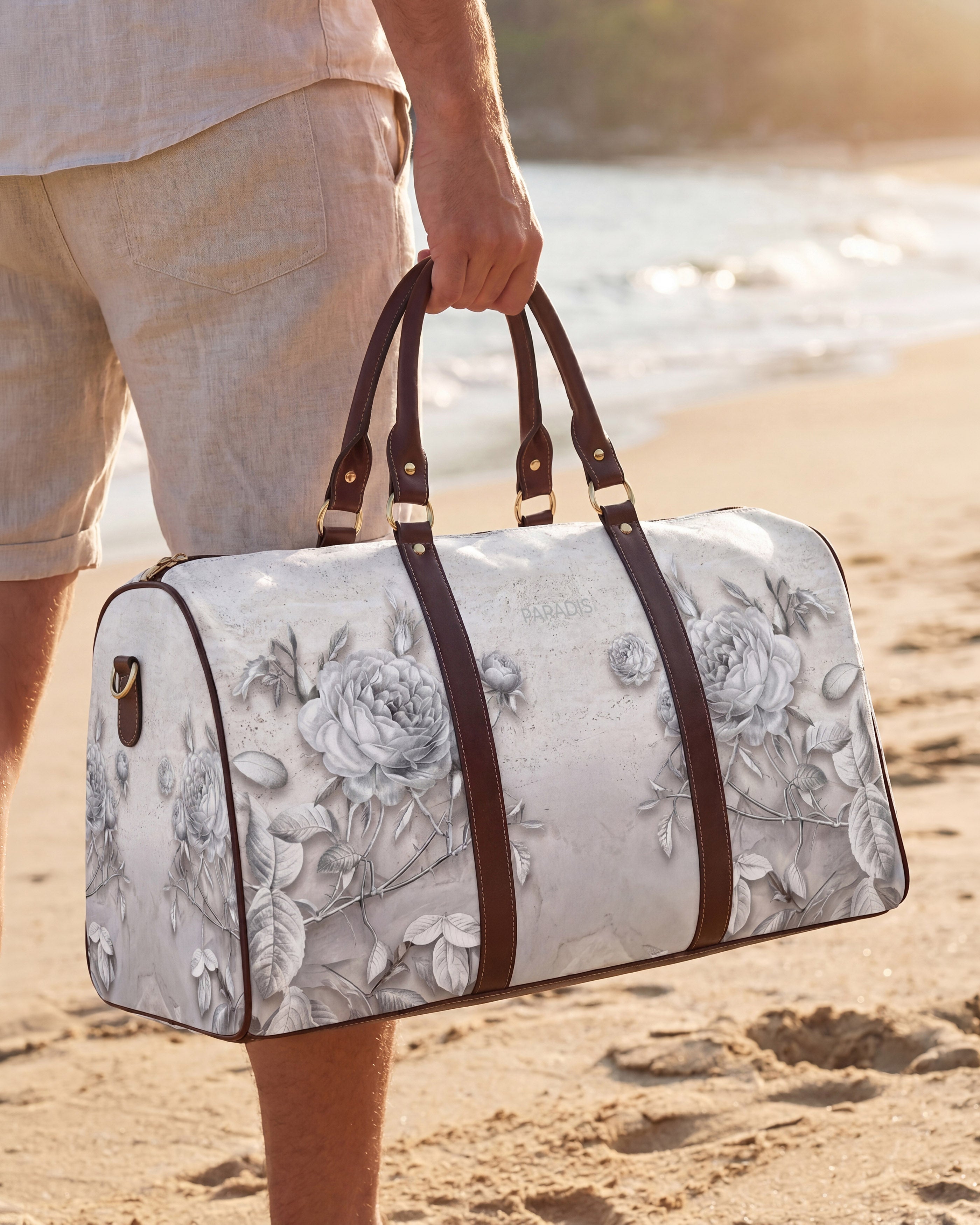 Travertine Thorns White Duffle Bag | PARADIS SVP | Travel Bag