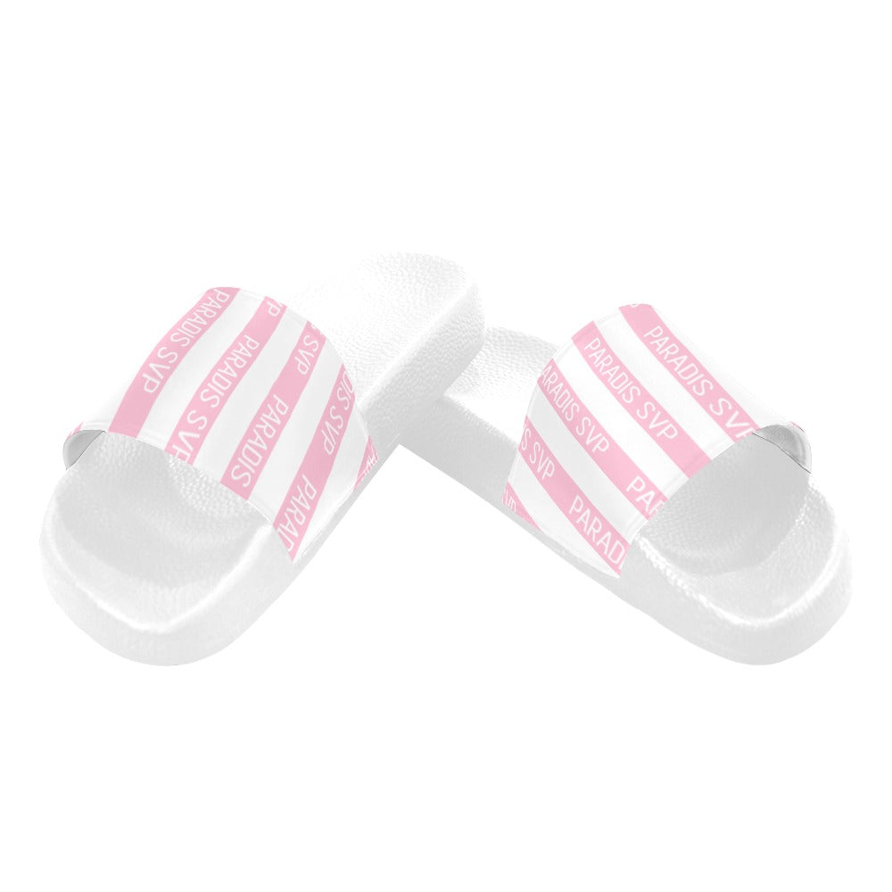 
                      
                        Cabana Cove Striped Slides - Blue, Yellow and Pink | Slide Sandals | PARADIS SVP
                      
                    