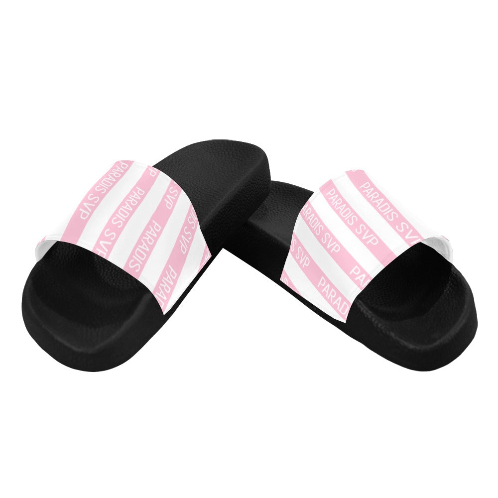 
                      
                        Cabana Cove Striped Slides - Blue, Yellow and Pink | Slide Sandals | PARADIS SVP
                      
                    