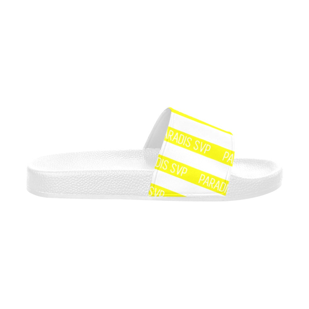 
                      
                        Cabana Cove Striped Slides - Blue, Yellow and Pink | Slide Sandals | PARADIS SVP
                      
                    