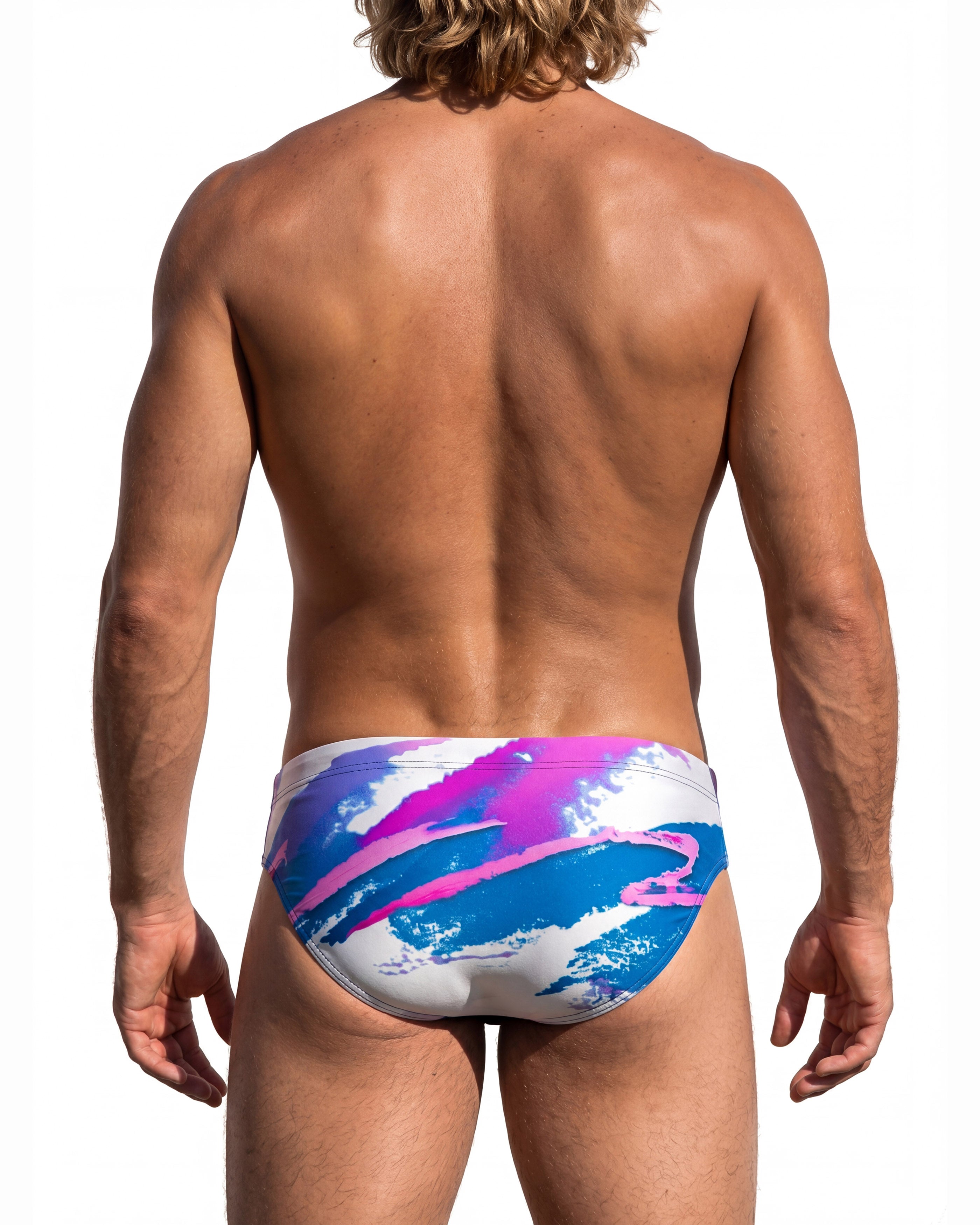 90's Jazz Splash White Swim Brief | PARADIS SVP | Swim Brief