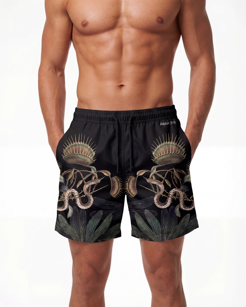 Gilded Snap Black Beach Shorts