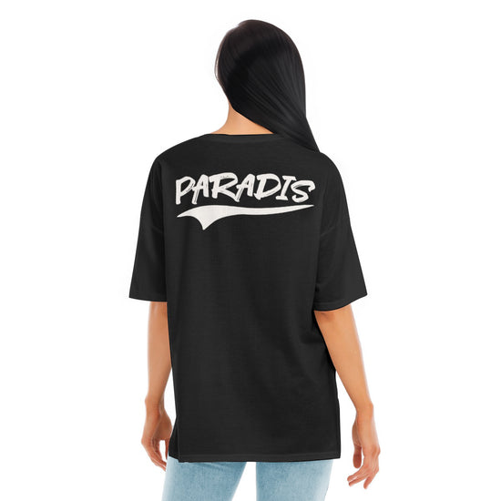 Load image into Gallery viewer, PARADIS - Black T-shirt - Hem Split | T-SHIRT | PARADIS SVP
