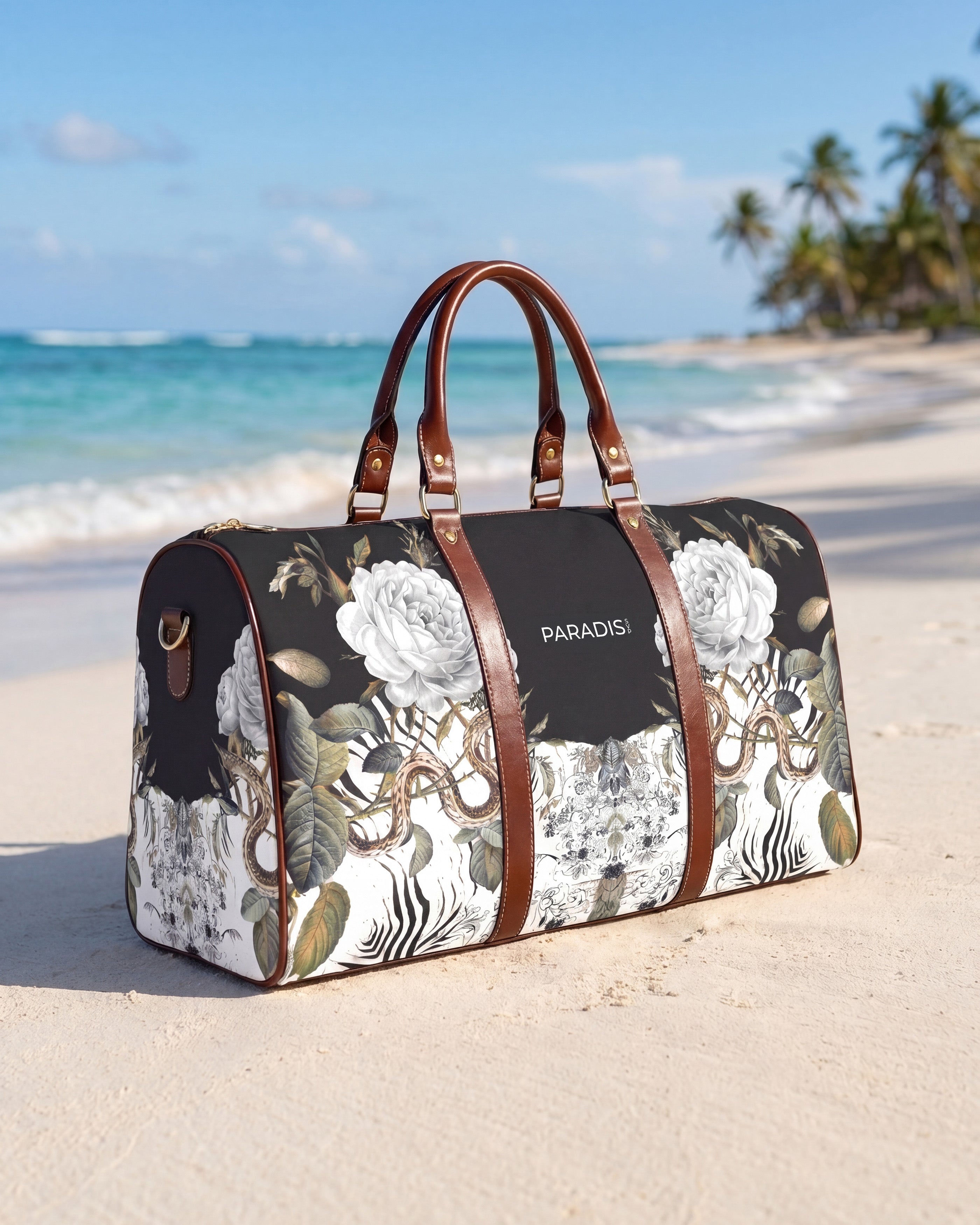 Serpent Bloom Black Duffle Bag — Limited Edition Drop | PARADIS