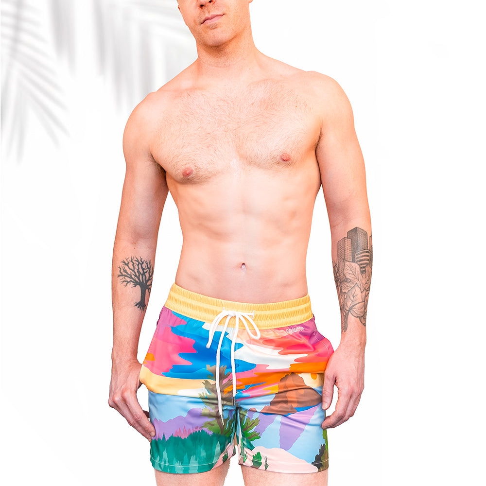 
                  
                    Sunset Beach Shorts | Beach Shorts - Print Pattern | PARADIS SVP
                  
                