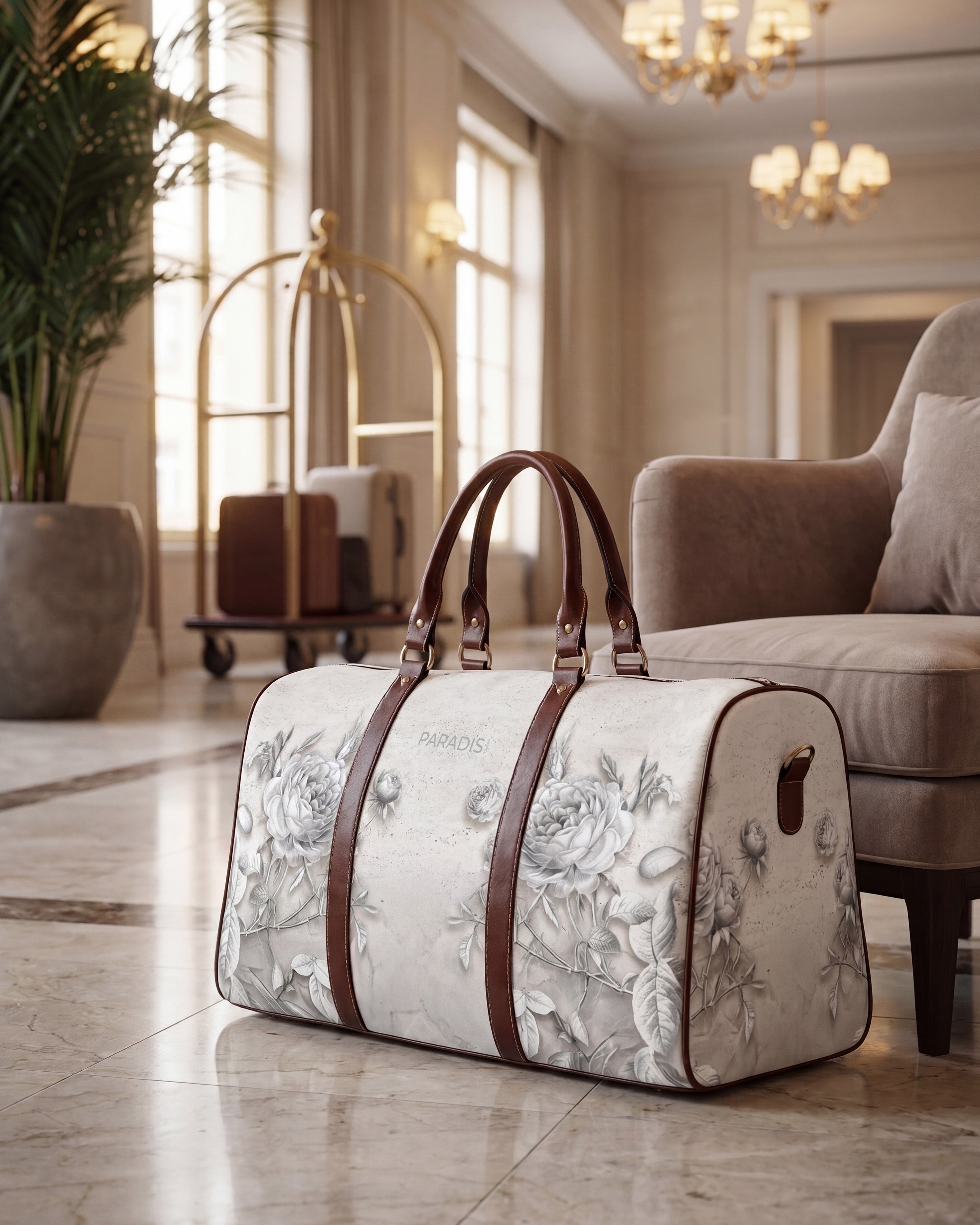 Travertine Thorns White Duffle Bag | PARADIS SVP | Travel Bag