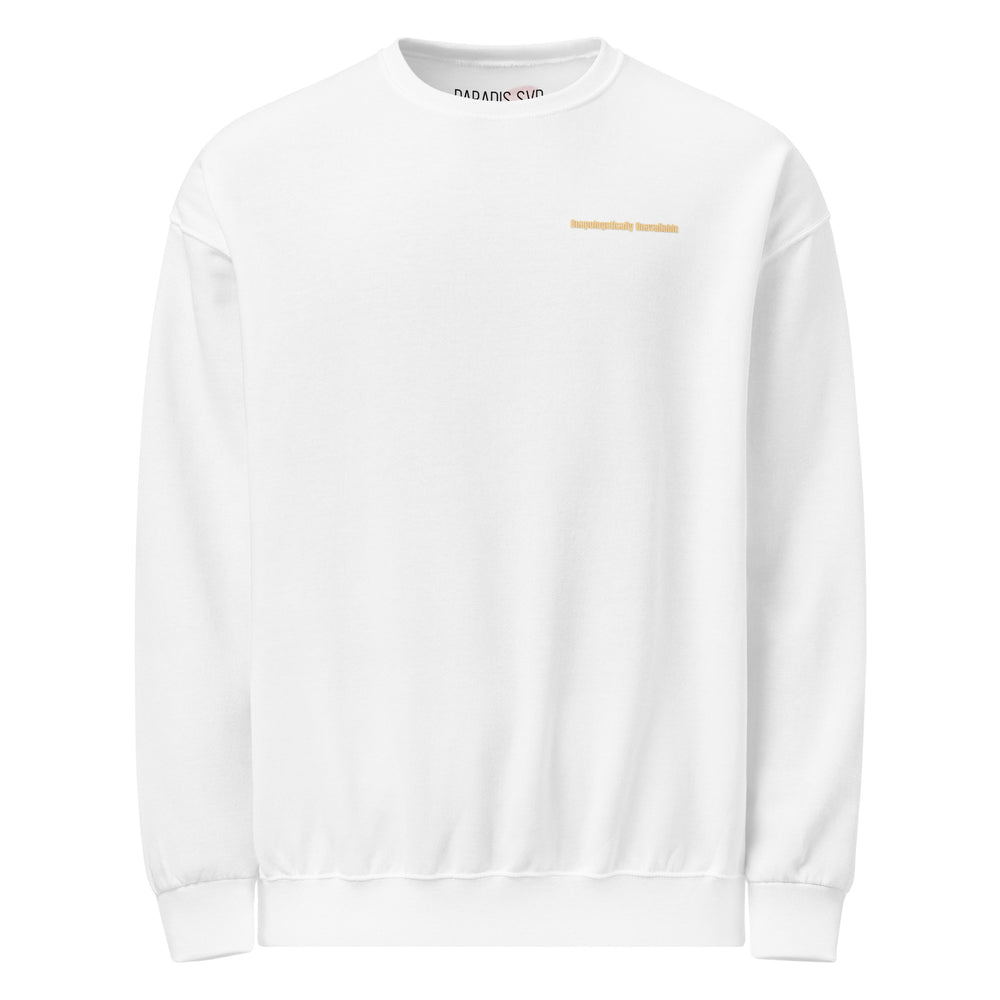 
                      
                        Unapologetically Unavailable Grey, White, and Black Crewneck Sweatshirt | SWEATSHIRT | PARADIS SVP
                      
                    