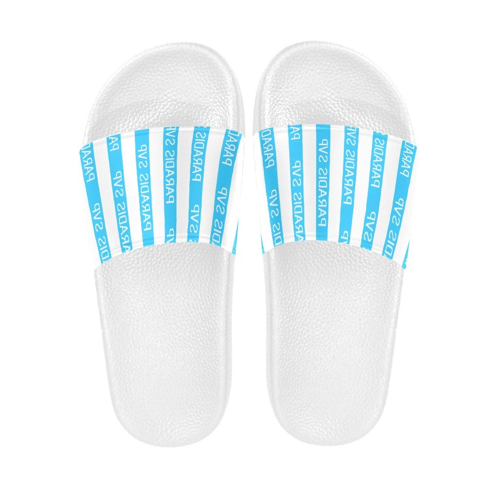 Cabana Cove Striped Slides - Blue, Yellow and Pink | Slide Sandals | PARADIS SVP