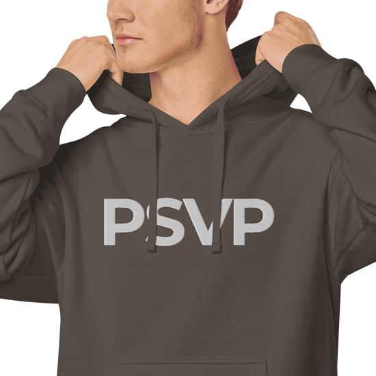 Load image into Gallery viewer, Pigment-Dyed Black PSVP Hoodie - Embroidery | Hoodie | PARADIS SVP
