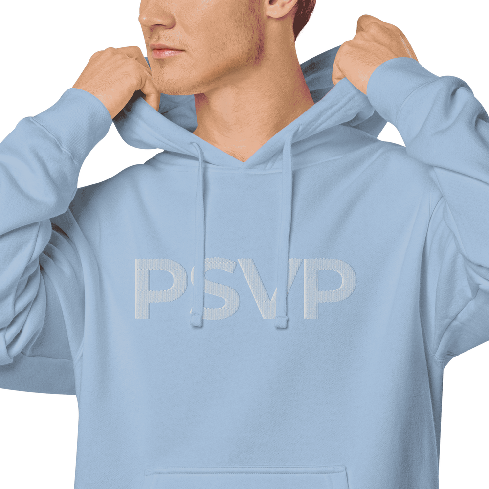 
                      
                        PSVP Pigment-Dyed Light Blue Hoodie - Embroidery | Hoodie | PARADIS SVP
                      
                    