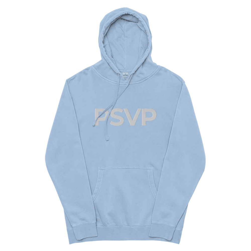 
                      
                        PSVP Pigment-Dyed Light Blue Hoodie - Embroidery | Hoodie | PARADIS SVP
                      
                    