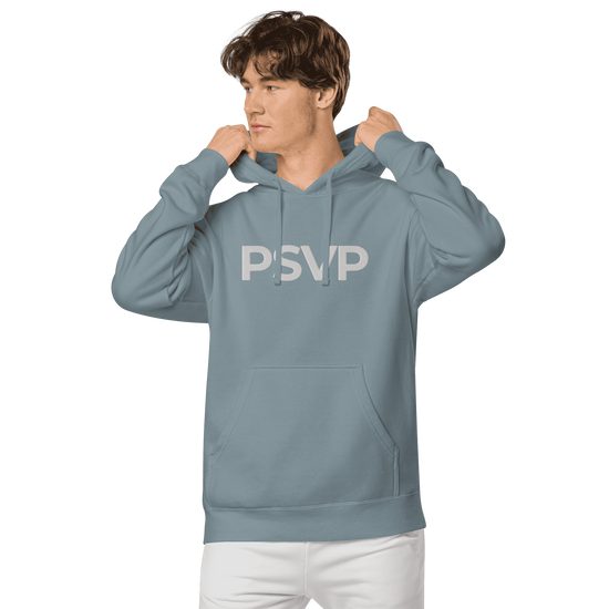 PSVP Pigment-Dyed Slate Blue Hoodie - Embroidery | Hoodie | PARADIS SVP