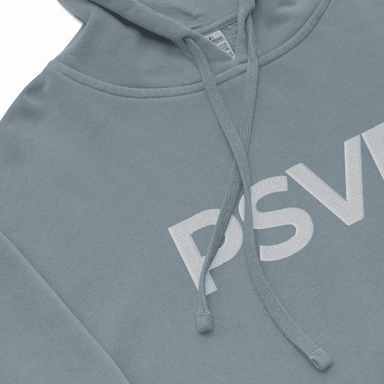 Load image into Gallery viewer, PSVP Pigment-Dyed Slate Blue Hoodie - Embroidery | Hoodie | PARADIS SVP
