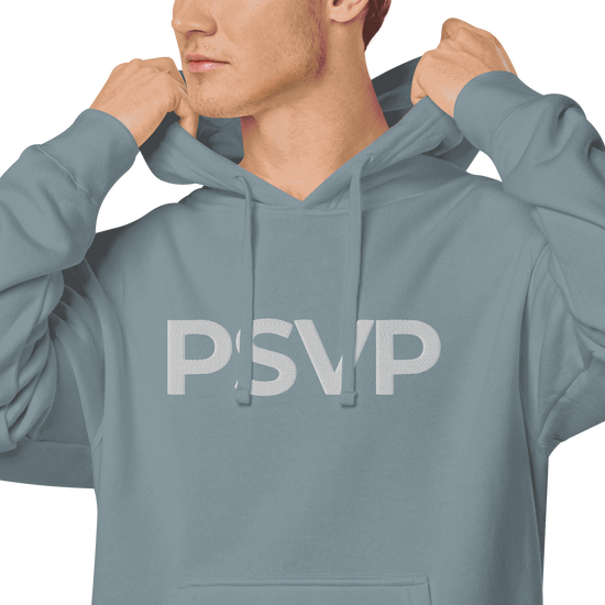PSVP Pigment-Dyed Slate Blue Hoodie - Embroidery | Hoodie | PARADIS SVP