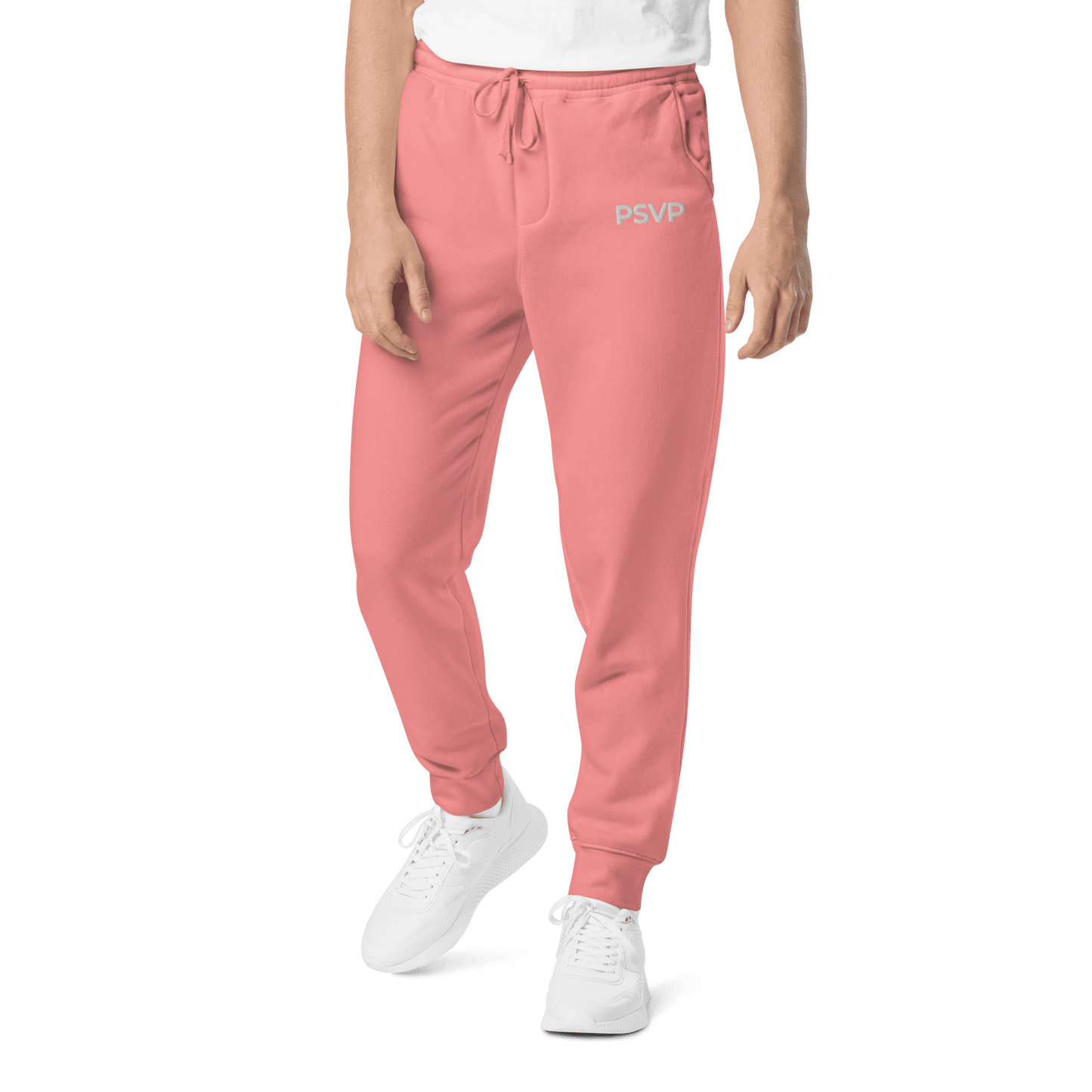 PSVP Pigment-Dyed Dusty Pink Sweatpants - Embroidery | Sweatpants | PARADIS SVP