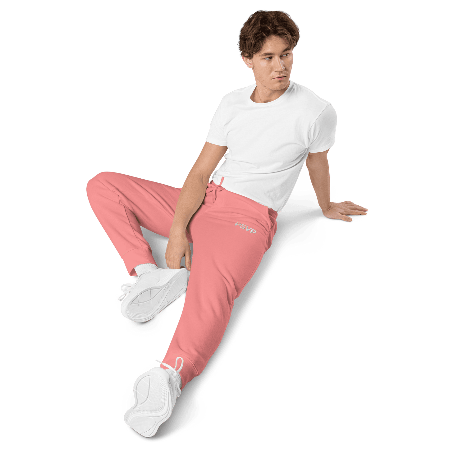 PSVP Pigment-Dyed Dusty Pink Sweatpants - Embroidery | Sweatpants | PARADIS SVP