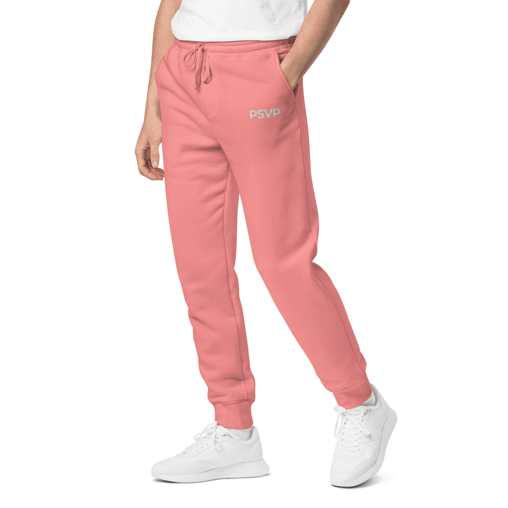 PSVP Pigment-Dyed Dusty Pink Sweatpants - Embroidery | Sweatpants | PARADIS SVP