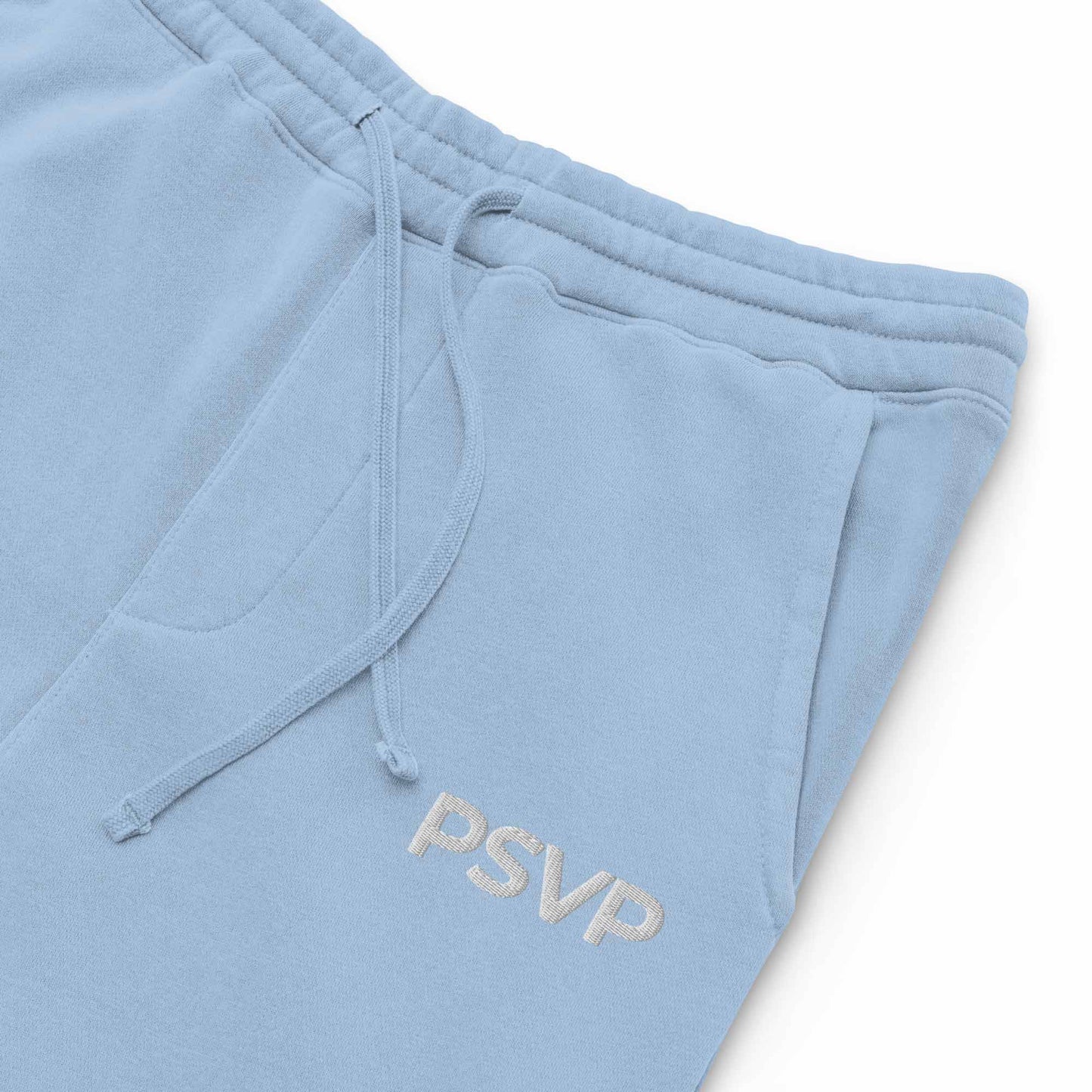 PSVP Pigment-Dyed Light Blue Sweatpants - Embroidery | Sweatpants | PARADIS SVP