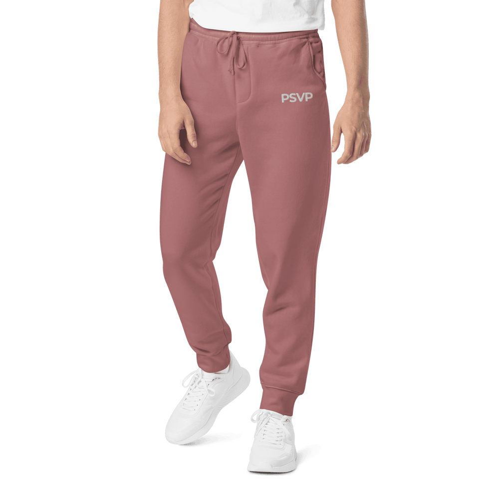 PSVP Pigment-Dyed Maroon Sweatpants - Embroidery | Sweatpants | PARADIS SVP