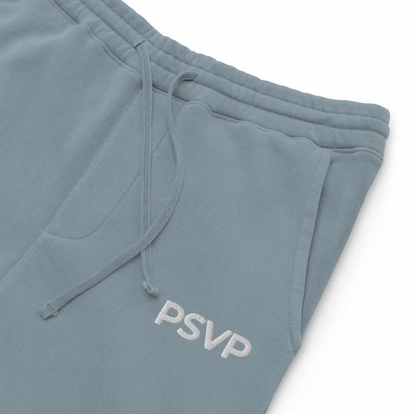 PSVP Pigment-Dyed Slate Blue Sweatpants - Embroidery | Sweatpants | PARADIS SVP