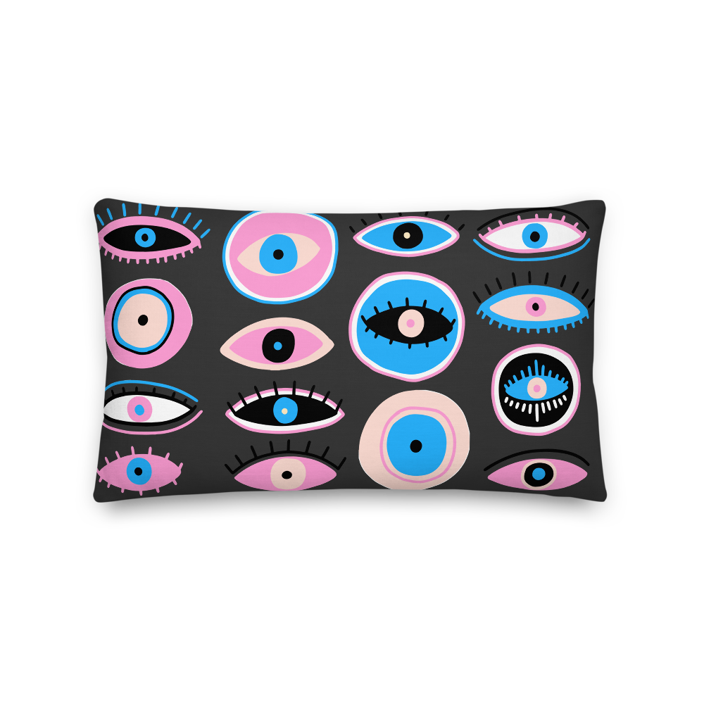 Evil Eyes Away Black - Premium Pillow |  | PARADIS SVP