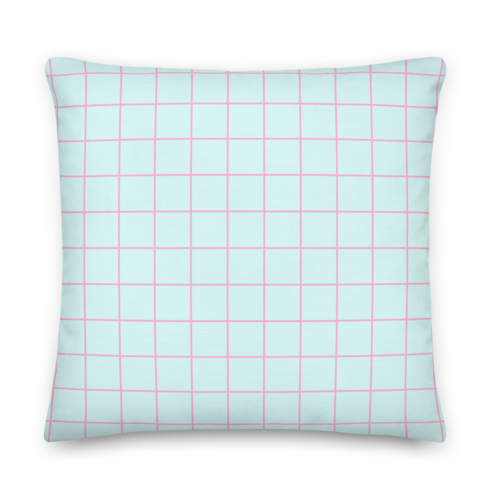 Plaid Pink & Blue Pattern - Premium Pillow |  | PARADIS SVP