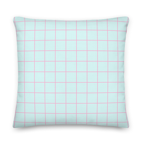 Plaid Pink & Blue Pattern - Premium Pillow |  | PARADIS SVP