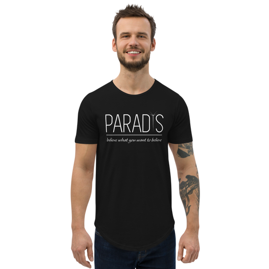Load image into Gallery viewer, Believe What You Want To Believe - Men&amp;#39;s Curved Hem T-Shirt |  | PARADIS SVP
