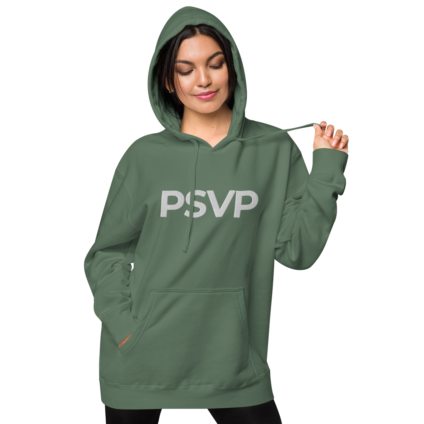 Load image into Gallery viewer, Women&amp;#39;s Pigment-Dyed Alpine Green Hoodie - PSVP Embroidery | Hoodie | PARADIS SVP
