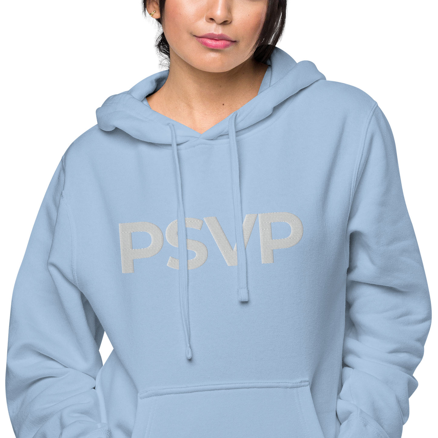 Women's Pigment-Dyed Light Blue Hoodie - PSVP Embroidery | Hoodie | PARADIS SVP