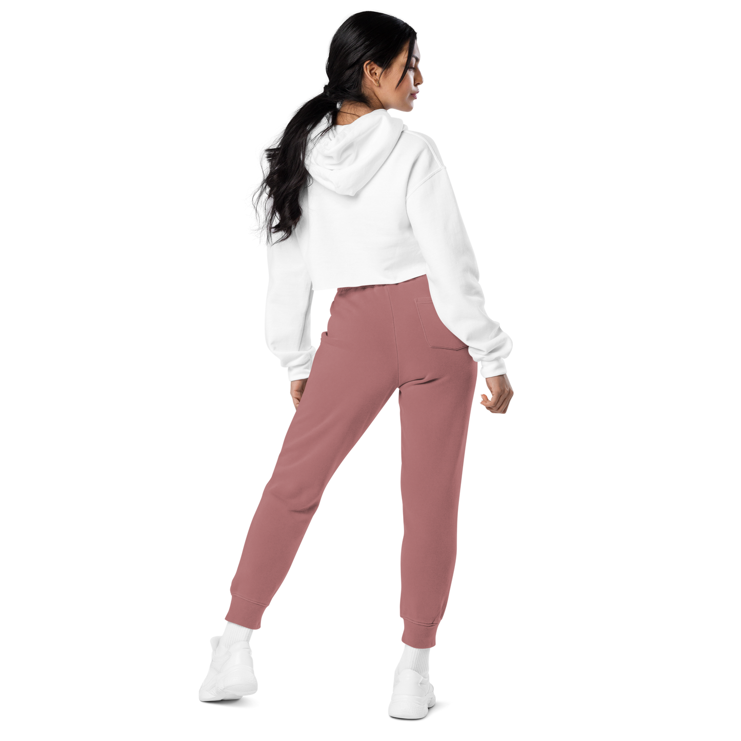 Load image into Gallery viewer, Women&amp;#39;s Pigment-Dyed Maroon Sweatpants - PSVP Embroidery | Sweatpants | PARADIS SVP
