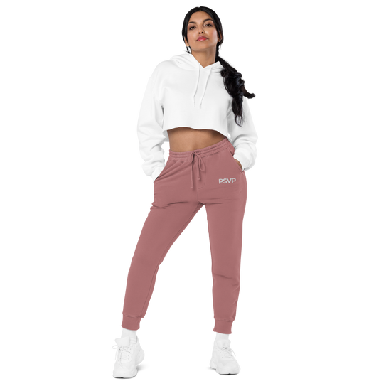 Load image into Gallery viewer, Women&amp;#39;s Pigment-Dyed Maroon Sweatpants - PSVP Embroidery | Sweatpants | PARADIS SVP
