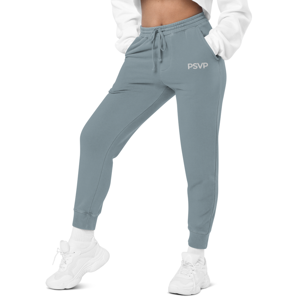 Women's Pigment-Dyed Powder Blue Sweatpants - PSVP Embroidery | Sweatpants | PARADIS SVP